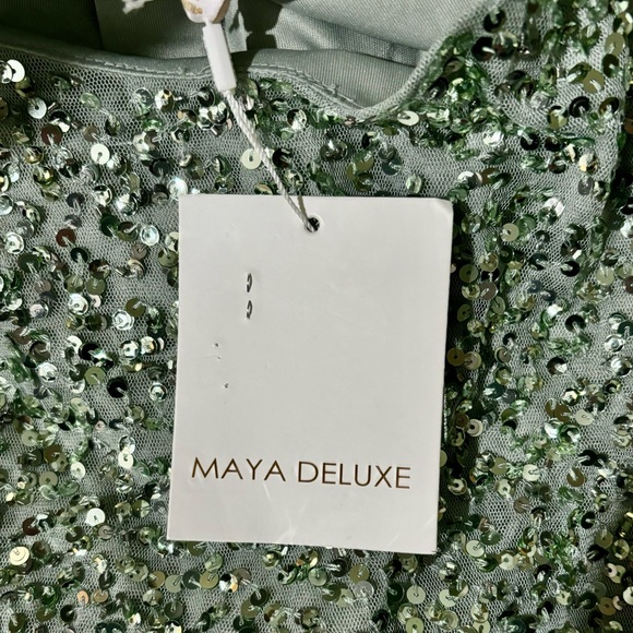 LIKE NEW Maya Deluxe Sequin Dress Mint Green 18 - Picture 3 of 5